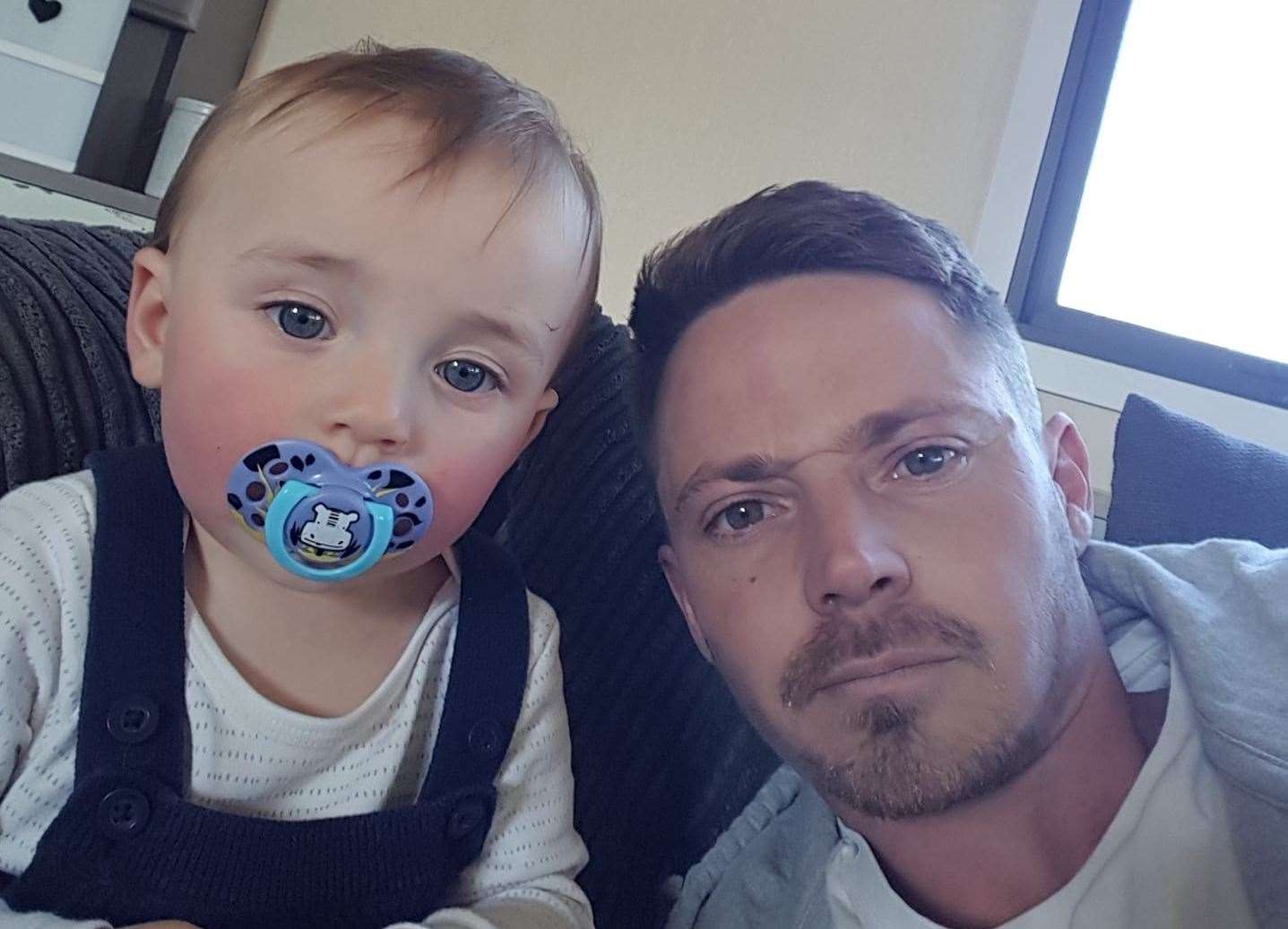 Alfie Phillips with dad Sam, who told the jury his son had been his "normal, happy self" days before he was allegedly murdered by Sian Hedges and her boyfriend Jack Benham