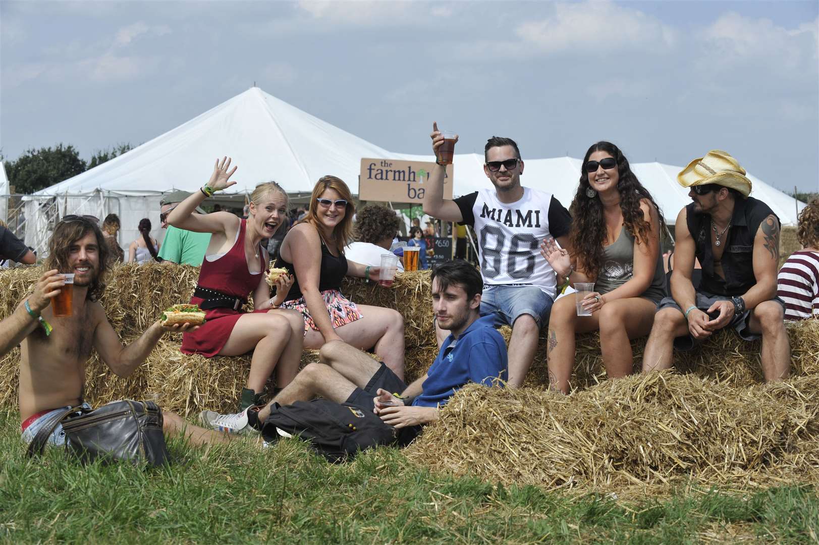 Revellers at Lounge on the Farm