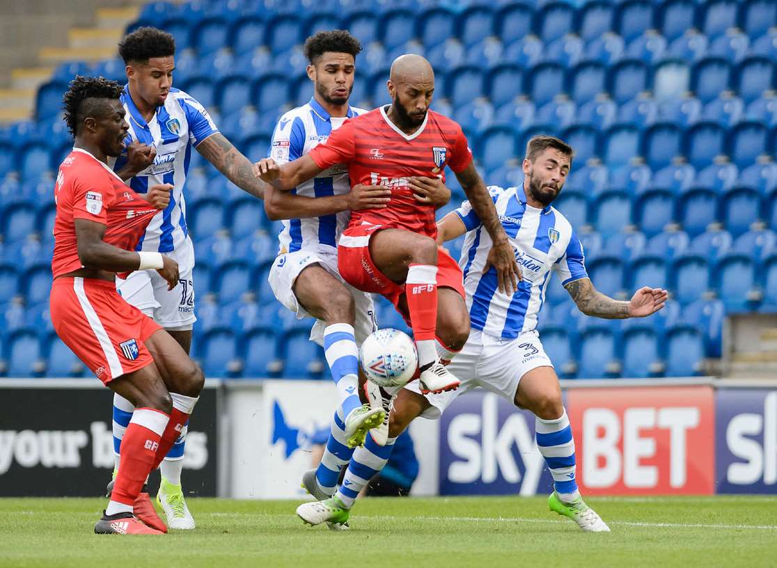 Josh Parker on the ball for Gillingham Picture: Andy Payton