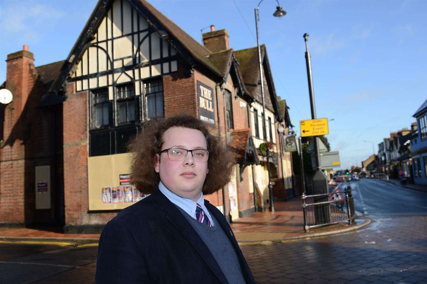 Lib Dem candidate for Snodland East in the upcoming borough election, Luke Chapman, who is campaigning against the proposed transformation of The Bull pub in to a Co-op