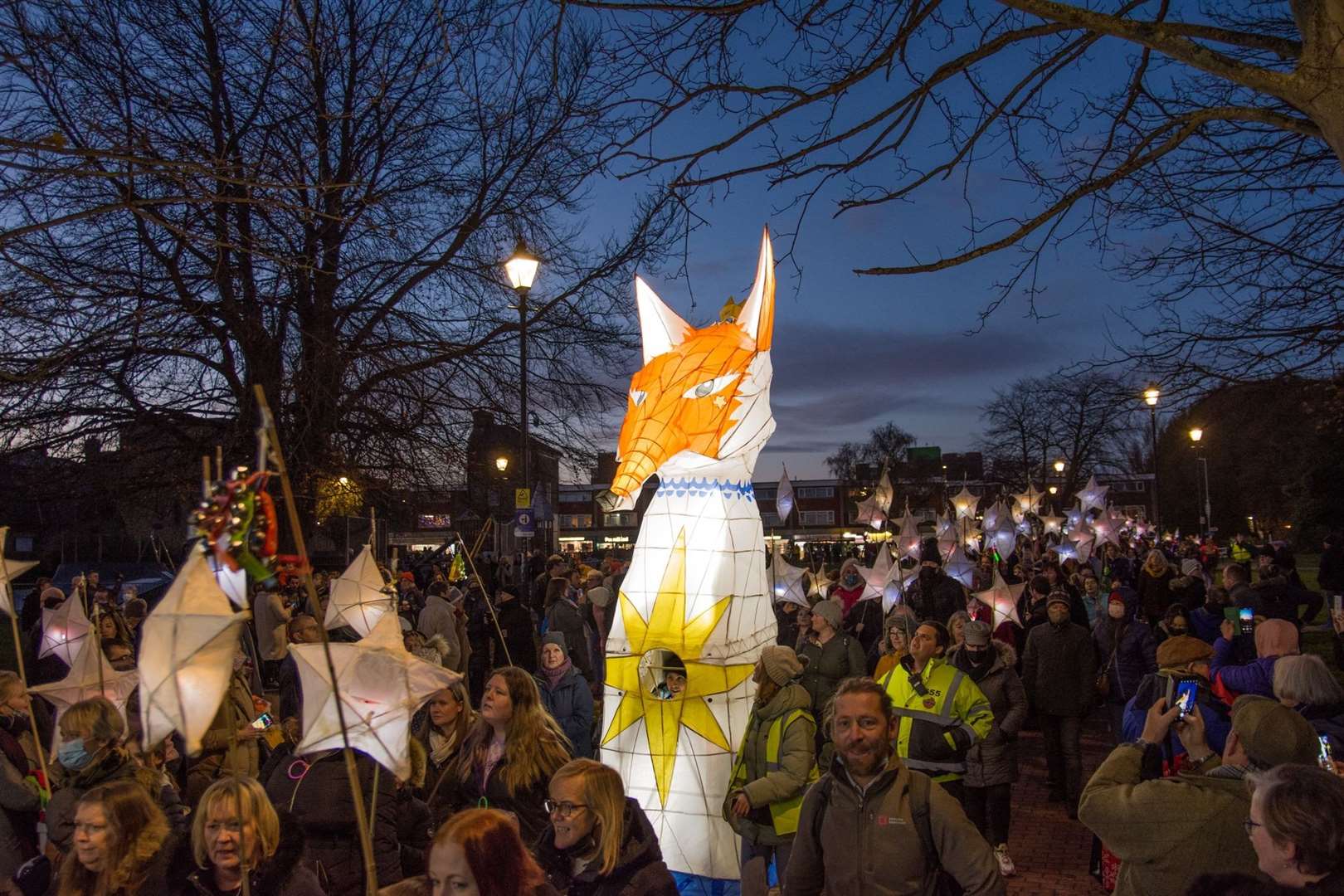 The parade at Pencester Gardens with the fox figure. Picture: Brian van der Veen
