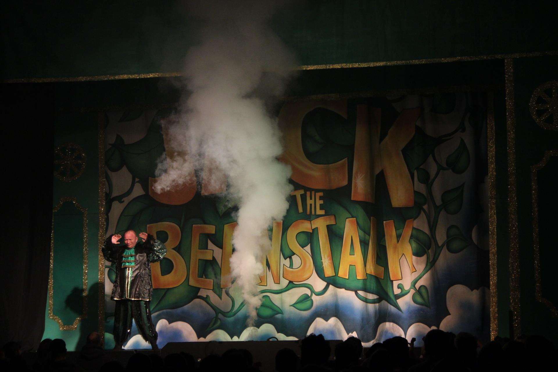 Puff of smoke: Evil giant's henchman Fleshcreep (Steven Arnold) in Jack and the Beanstalk at Sittingbourne's Swallows Leisure Centre (6183878)