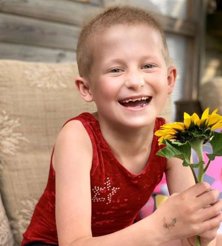 Rosa-Mae was diagnosed with a brain tumour in 2018. Picture: Just Giving