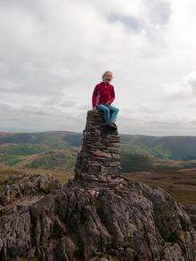 Lauren Richardson at the top of Place Fell in 2011.
