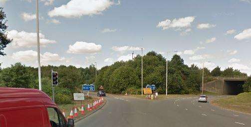 The slip road onto the M20 at Junction 9. Picture: Google Street View