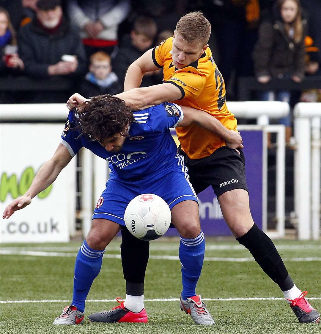 Action from Maidstone United's National League South home game with Welling earlier this month Picture: Sean Aidan