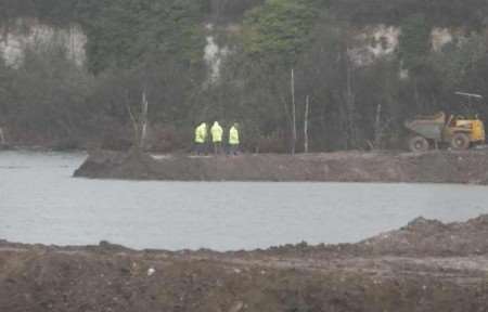 The scene at the quarry shortly after the tragedy occurred. Picture: PETER STILL