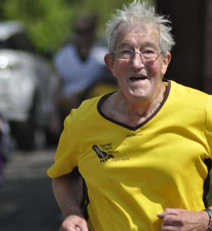 Ian Carey ran the length of a marathon to raise money for his grandchildren's school. Picture: Deke Martin