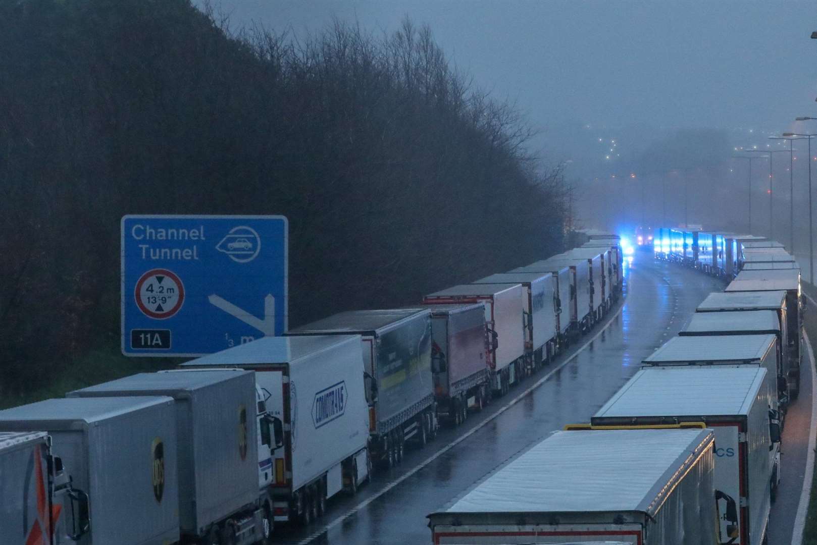 Operation Brock has been set up on the M20 to try and keep traffic moving if there are delays at Dover. Picture: UKNIP