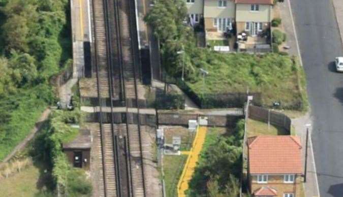 A view of the footpath which crosses the tracks at Teynham which Network Rail wants to divert