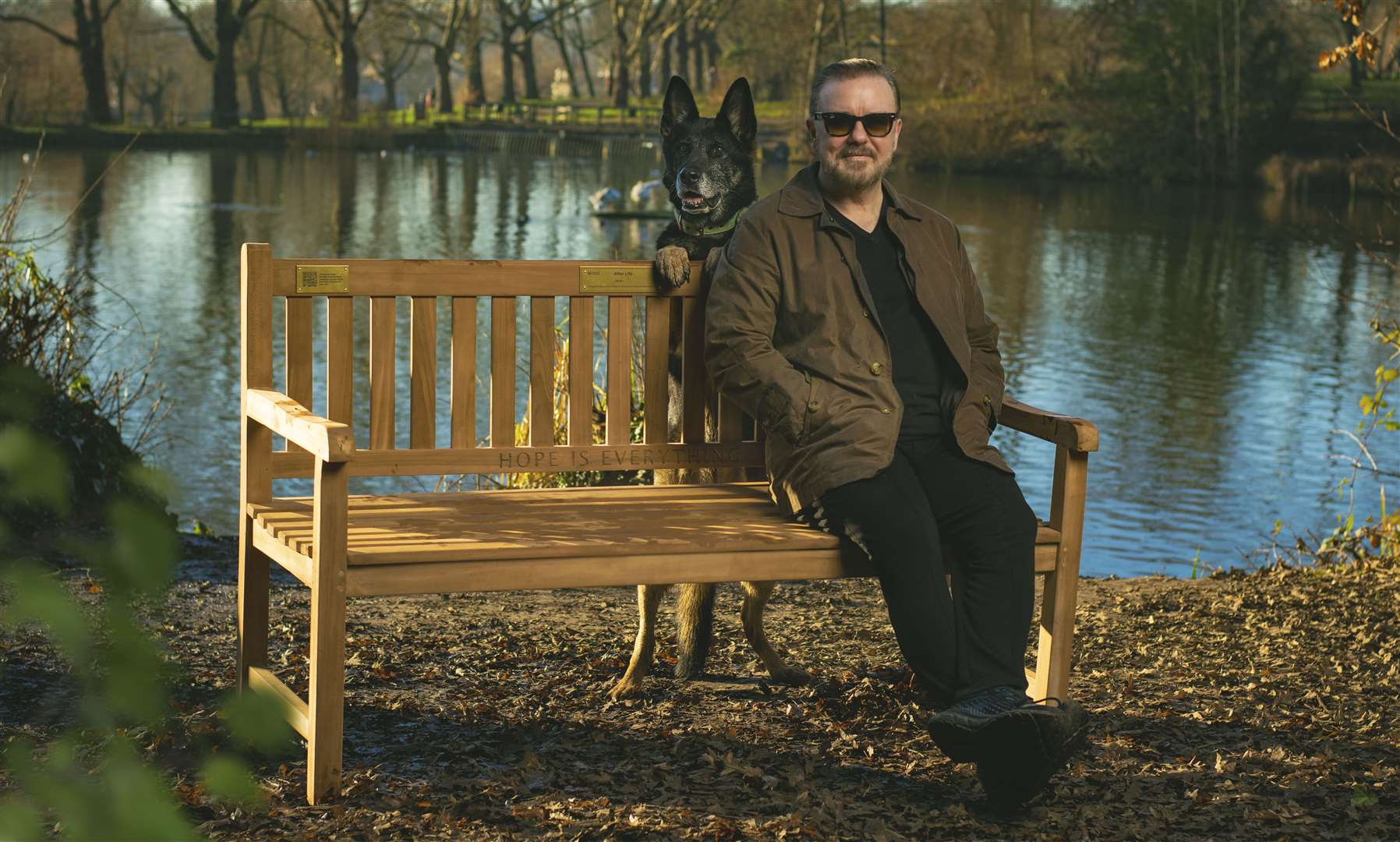 A new bench will be installed in Victoria Park, Ashford, to coincide with the release of After Life series three. Picture: Netflix