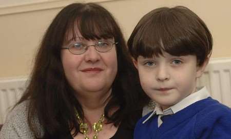Siobhan Lyell with her autistic son Nicky. Picture: GARY BROWNE
