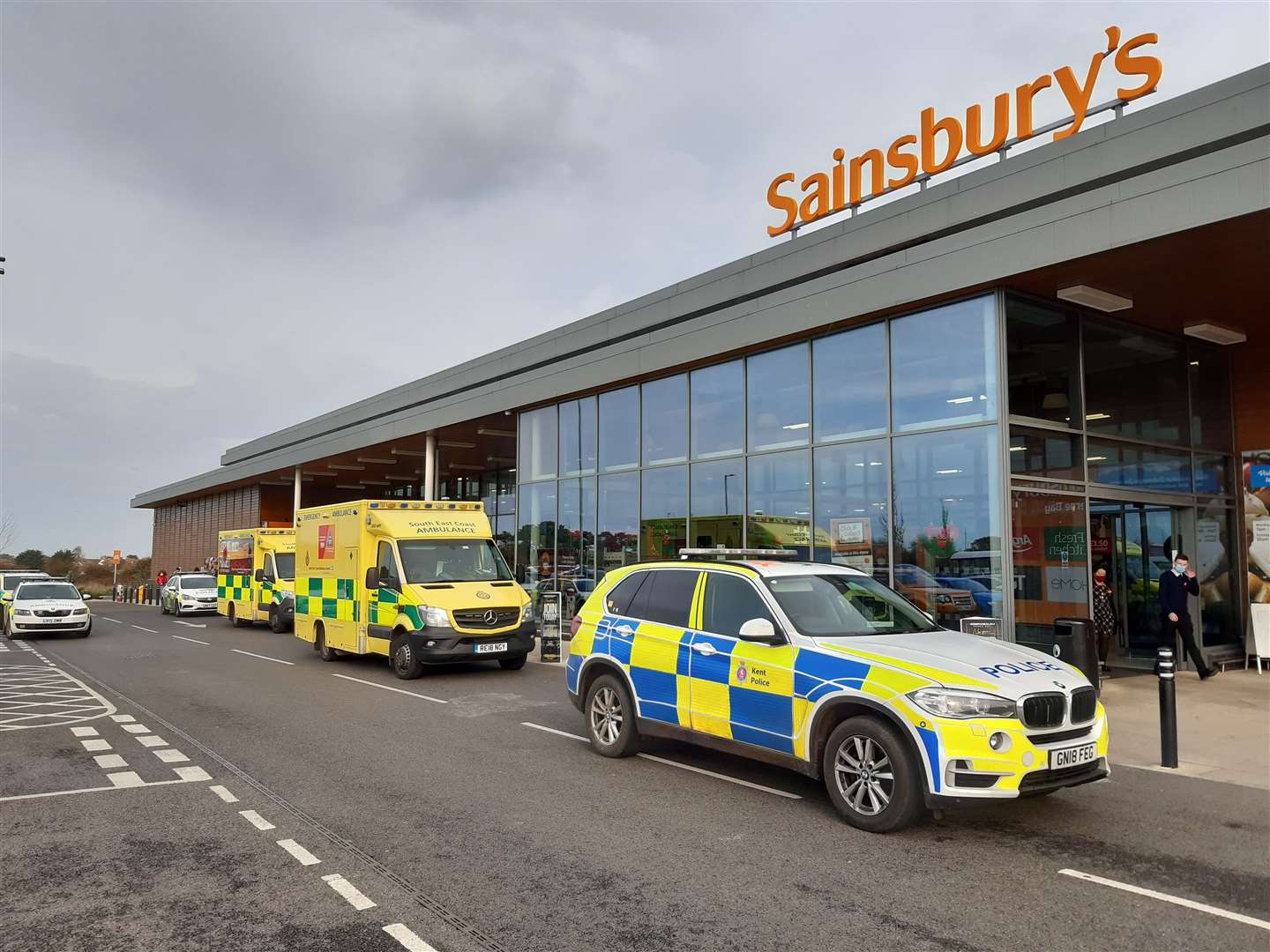 Paramedics, police and an air ambulance descended on the store just before 12.15pm on Saturday