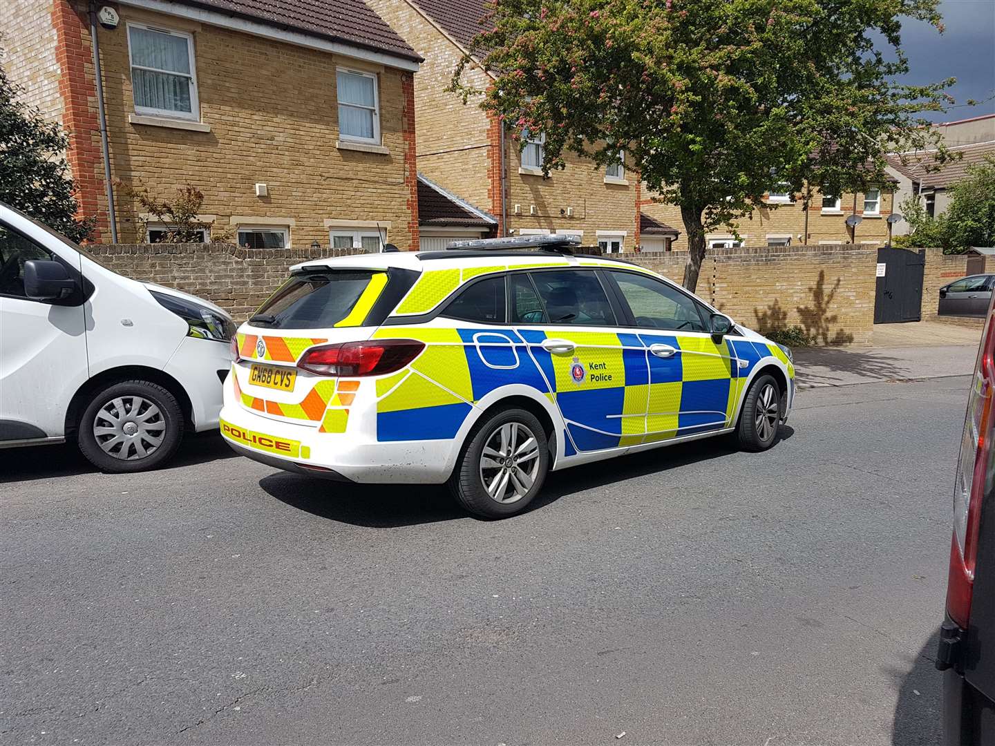 Police were pictured in Napier Road, Gillingham, after a woman in her 40s was injured. Picture: Nicole Fox (9638918)