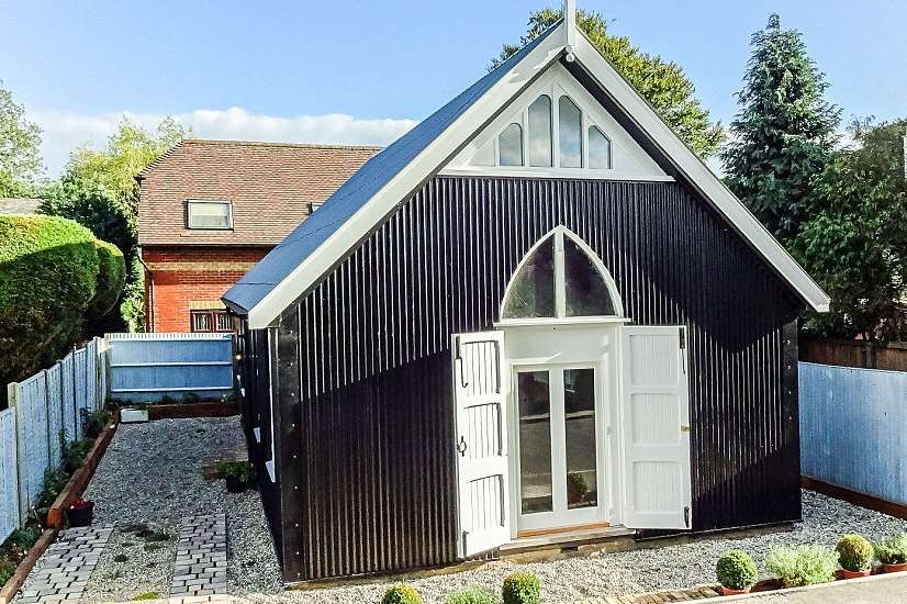 The century old tin chapel is now a luxury home