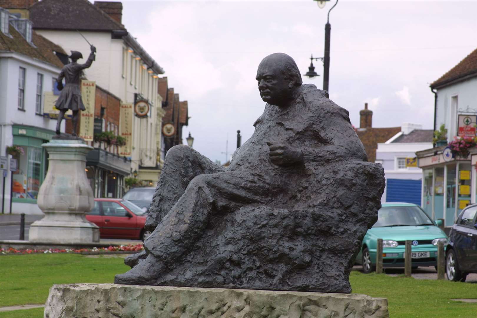 Winston Churchill statue on Westerham Green. Picture by John Westhrop