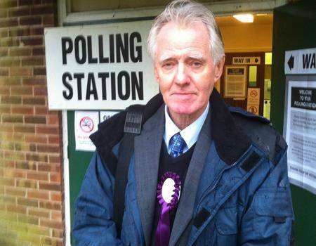 Geoffrey Clark at a Gravesham polling station today