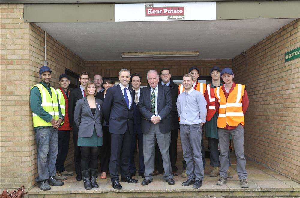 North Thanet MP Sir Roger Gale shares good news stories with previously longterm unemployed people who have found work at the Kent Potato Company, St Nicholas-at-Wade, through Royal British Legion Industries based in Margate.
