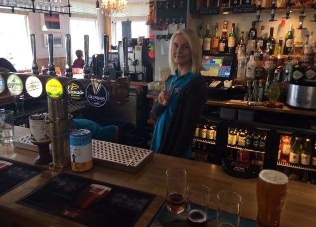 The barmaids, dressed in matching blue Polo shirts, are what make this pub tick