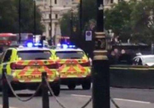 Police at the scene of the London terror attack