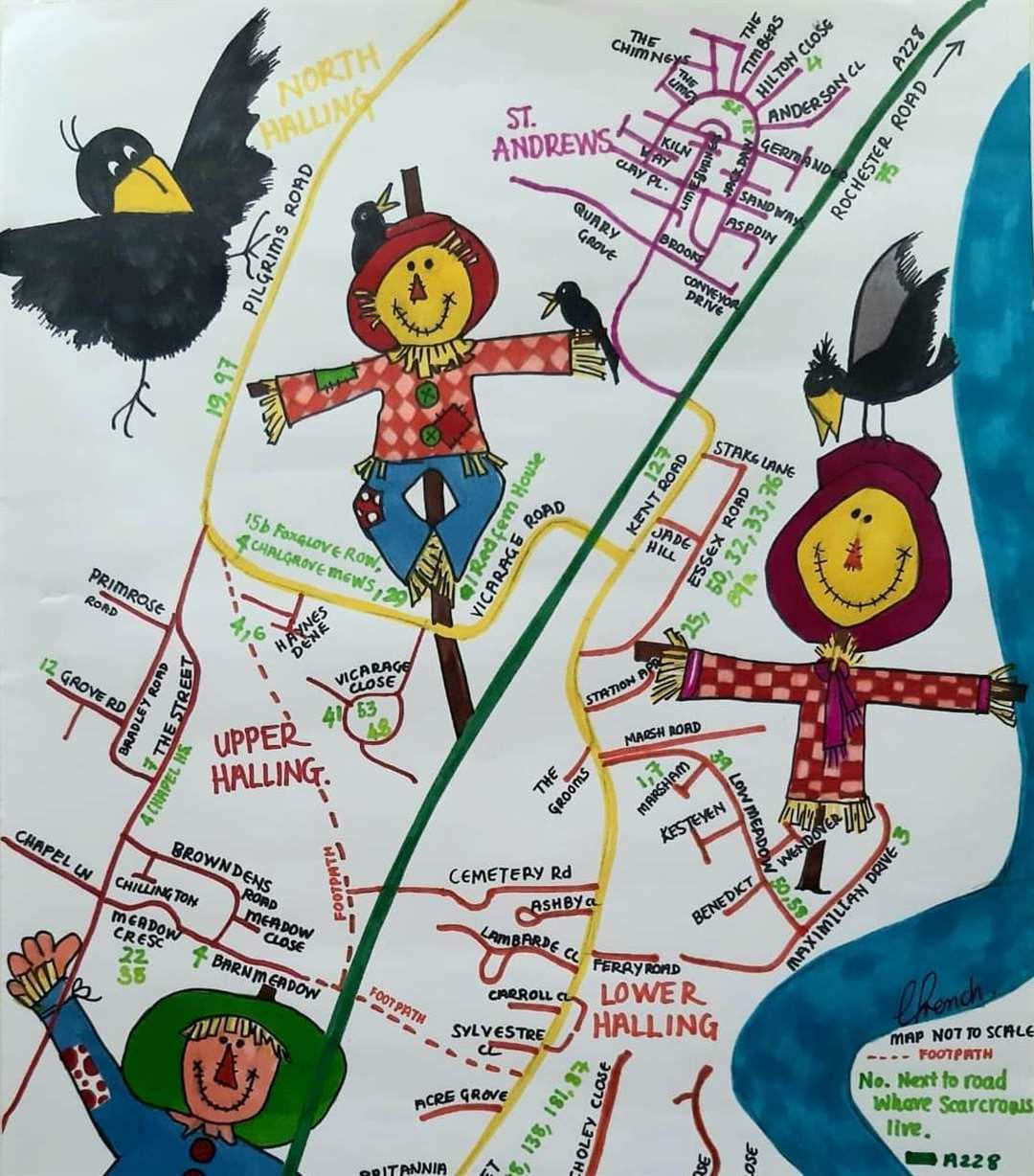 The WI produced a map of the scarecrows locations for walkers to sample on their travels. Picture: Caroline Kirkpatrick