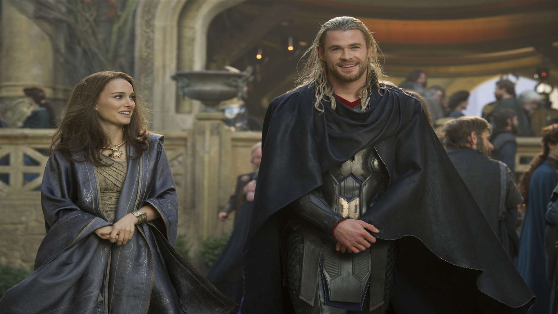 Chris Hemsworth as Thor and Natalie Portman as Jane Foster, in Thor: The Dark World. Picture: PA Photo/Marvel