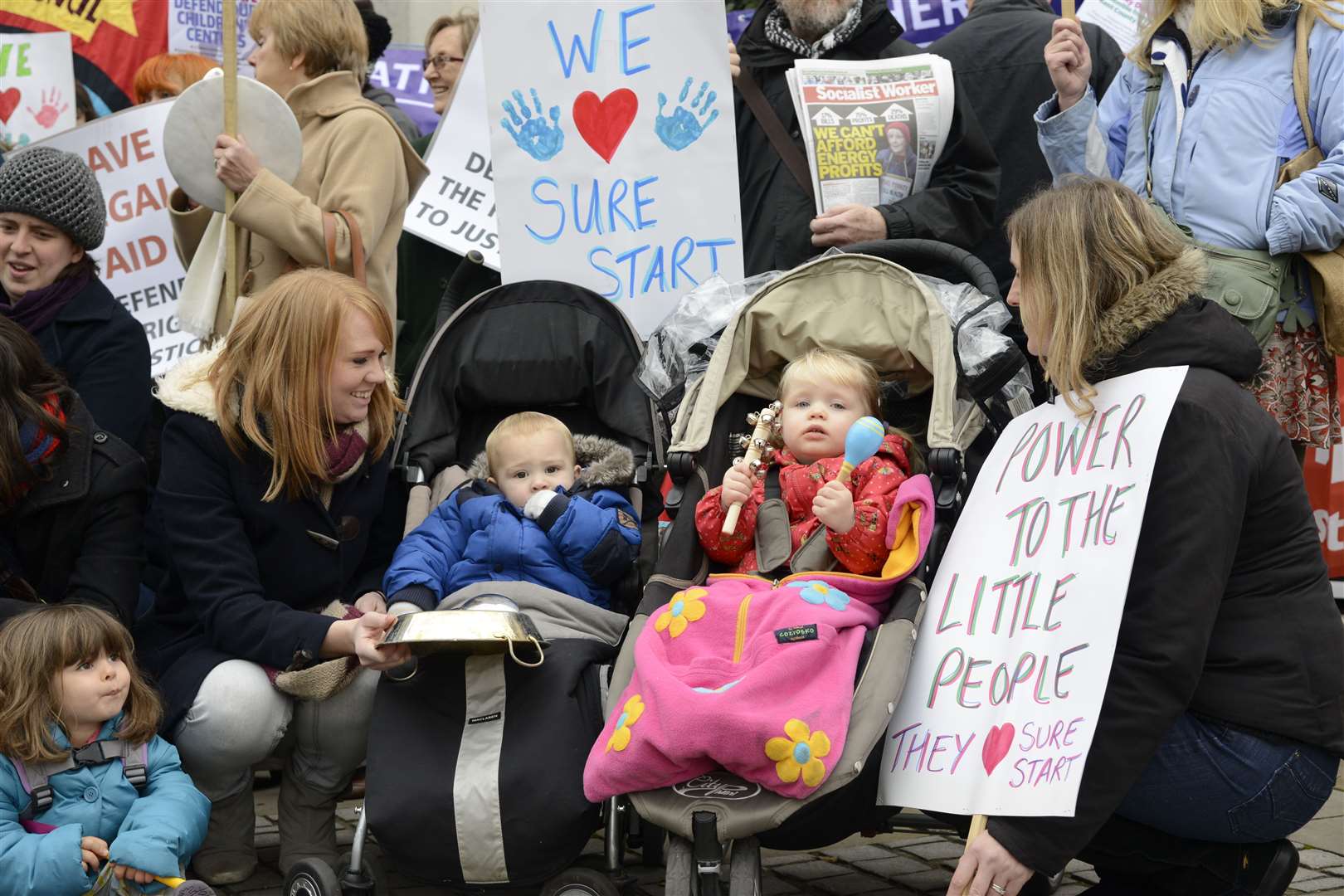 Plans to make cuts to services have proved unpopular in the past, such as the threat to children's centres in 2013/14 which resulted in this protest outside County Hall. Picture: Martin Apps