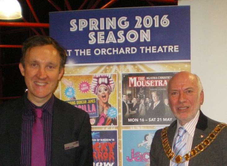 Theatre director Chris Glover with Mayor of Dartford Ian Armitt at the launch event.