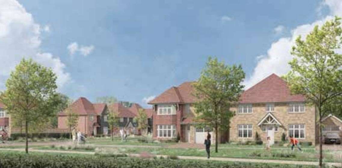 A CGI of Redrow Homes’ plans for High Halstow on the Hoo Peninsula. Picture: On Architecture Ltd