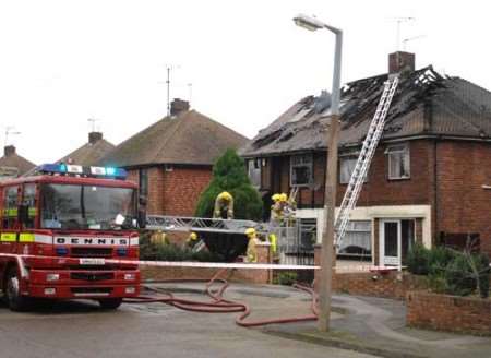 The two houses were severely damaged by the fire. Picture: BARRY CRAYFORD
