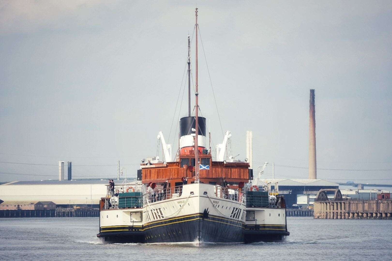 It is the world’s last seagoing paddle steamer. Picture: Jason Arthur