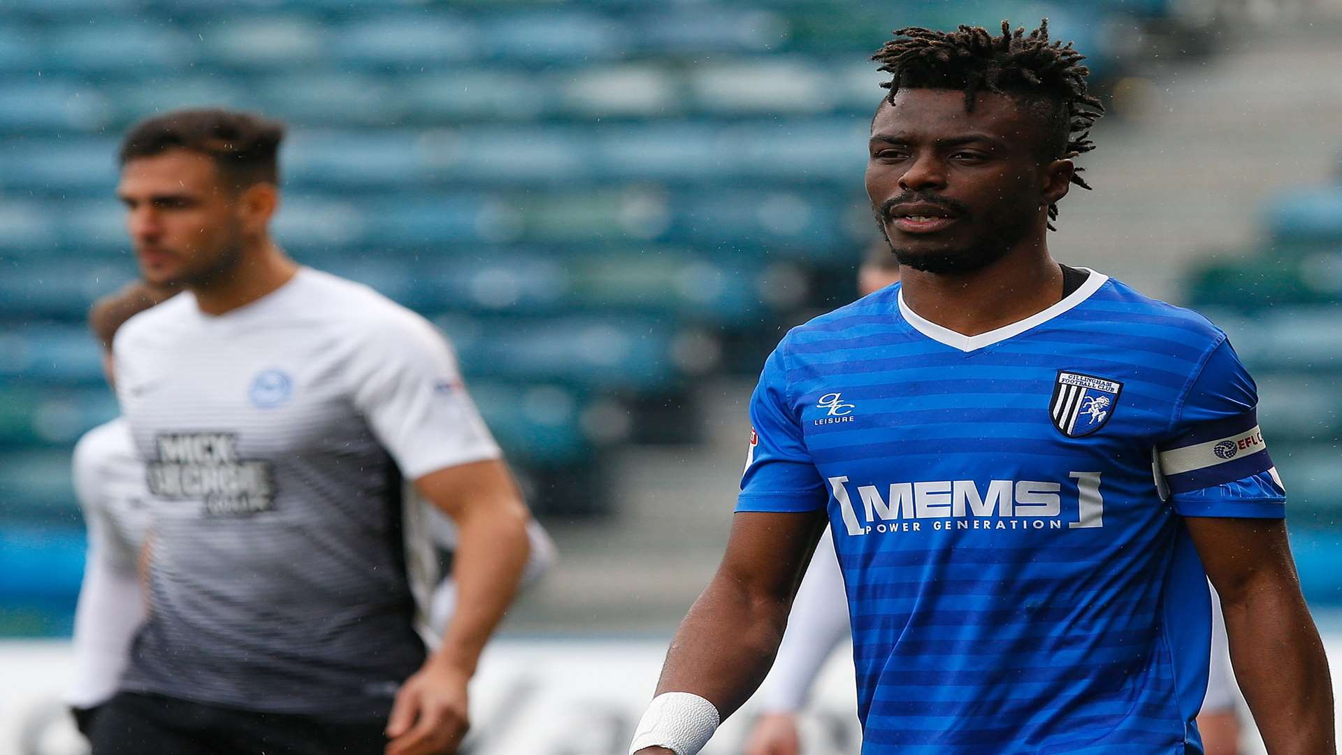 Gabriel Zakuani captained Gillingham against his former club, Peterborough, on Saturday. Picture: Andy Jones