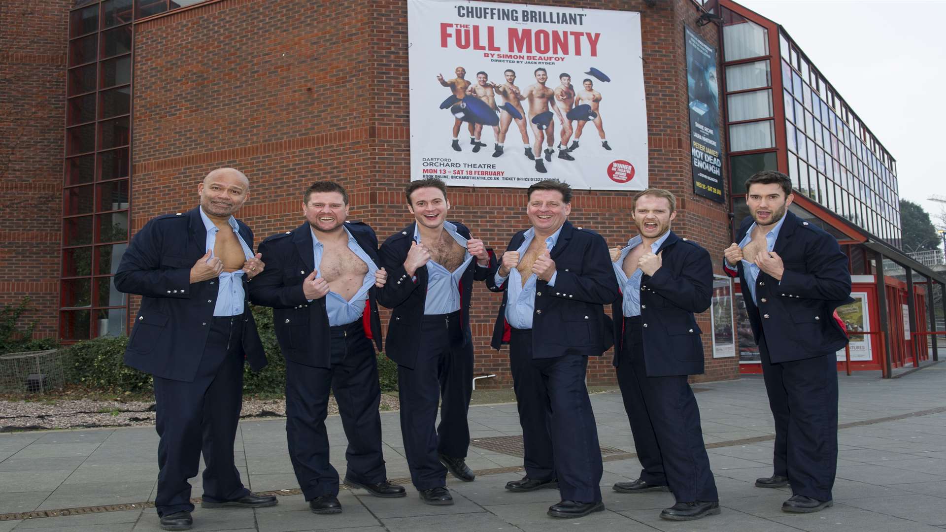 Louis Emerick, Kai Owen, Gary Lucy, Andrew Dunn, Chris Fountain and Anthony Lewis are ready for the Full Monty. Picture: Simon Hildrew