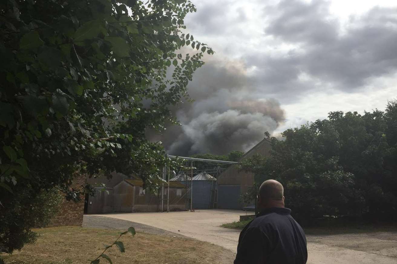 Smoke is billowing into the air. Picture: Jules Katherine Bailey.