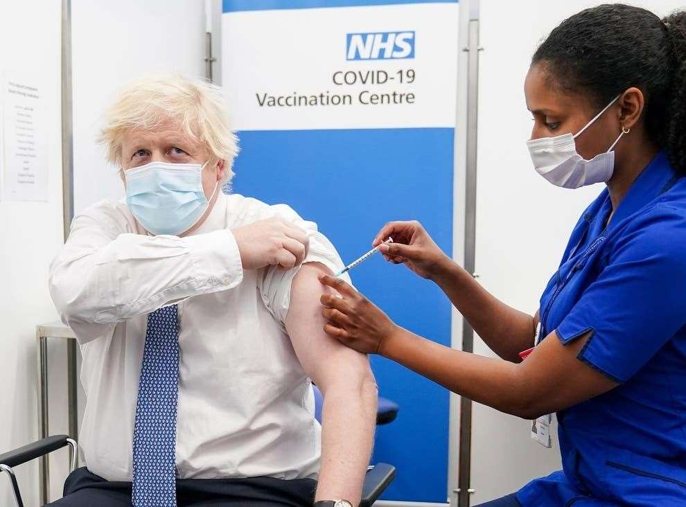 Boris Johnson gets the vaccine Picture: PA