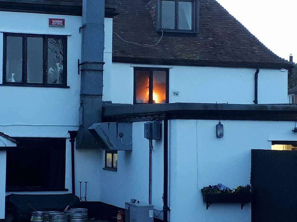Flames could be seen coming from the pub (1512786)