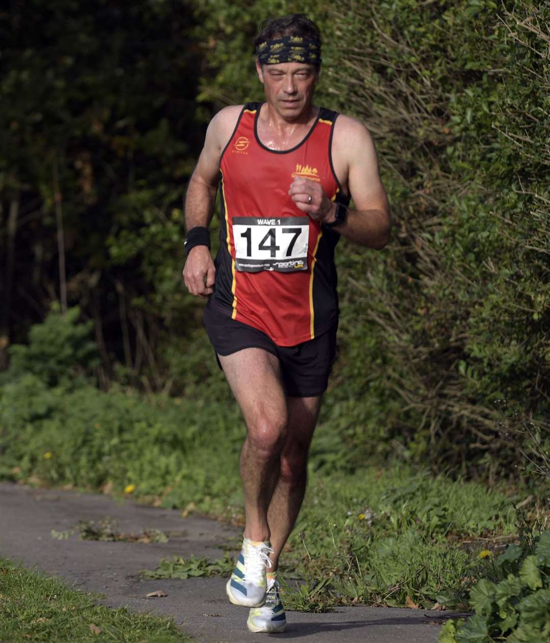 Gareth Lewis making strides. Picture: Barry Goodwin (60032963)