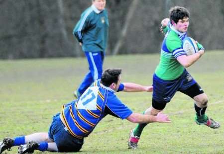 Folkestone 2nd (green) beat Thanet 3rd 17-10 in the East Kent Cup on Saturday