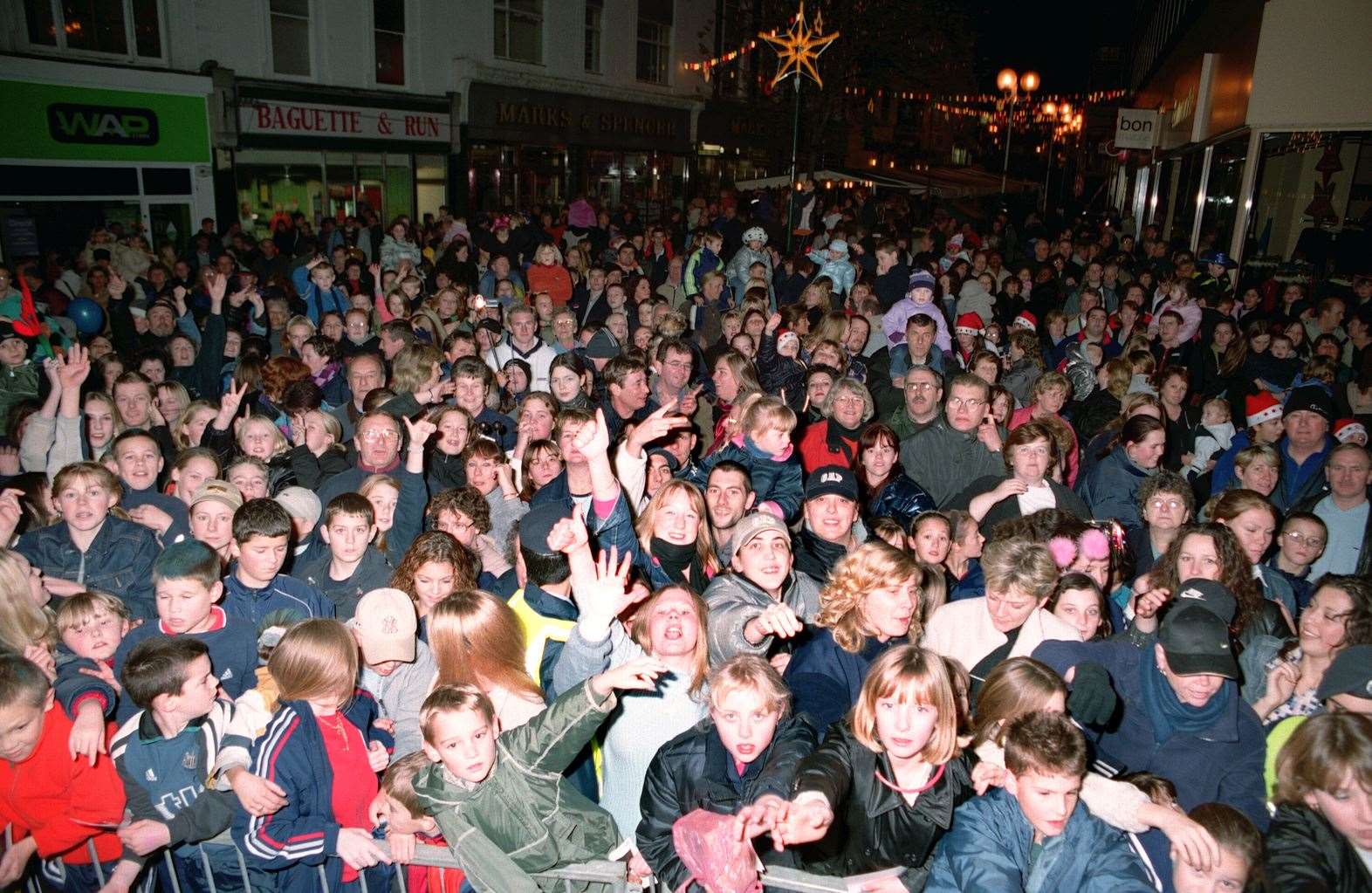 The Folkestone Christmas lights switch-on in 2001.