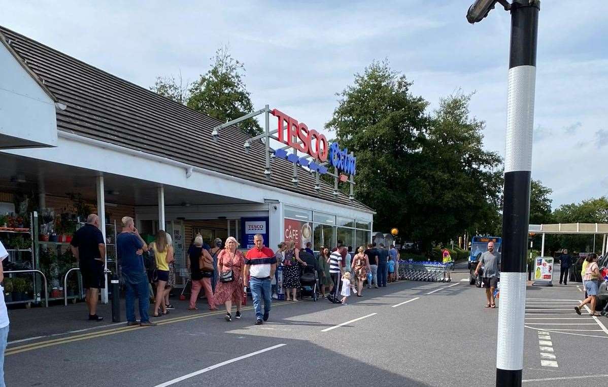 People were queuing outside the store in Dover this morning