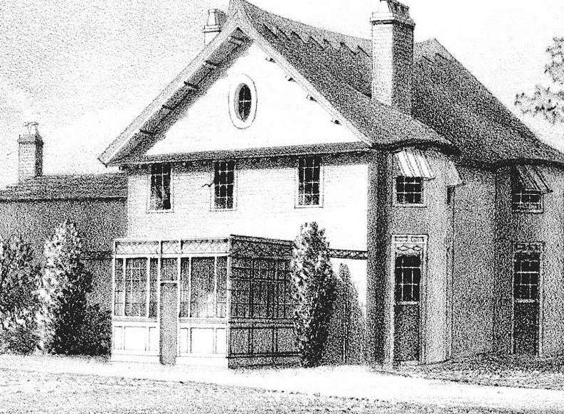 Drawing of Rose Hill House which was demolished in the 1970s