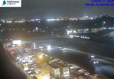 Traffic on the M25 in Kent after the crash