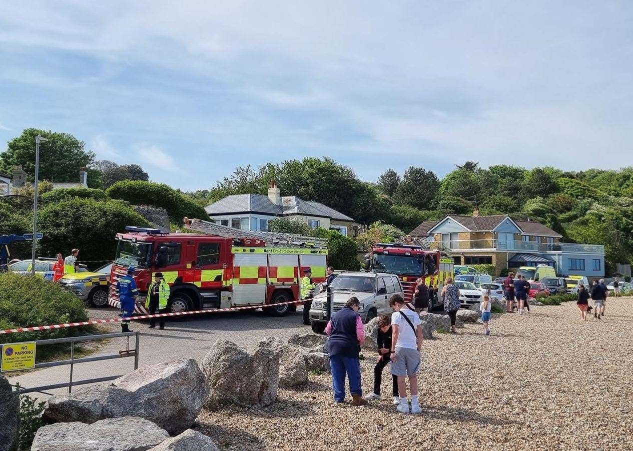 Fire, police, ambulance and the air ambulance were pictured at the scene. Picture: William Bungay