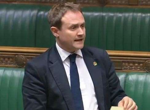 MP Tom Tugendhat has welcomed the decision to drop the M26 lorry park plans. Picture: Parliament TV
