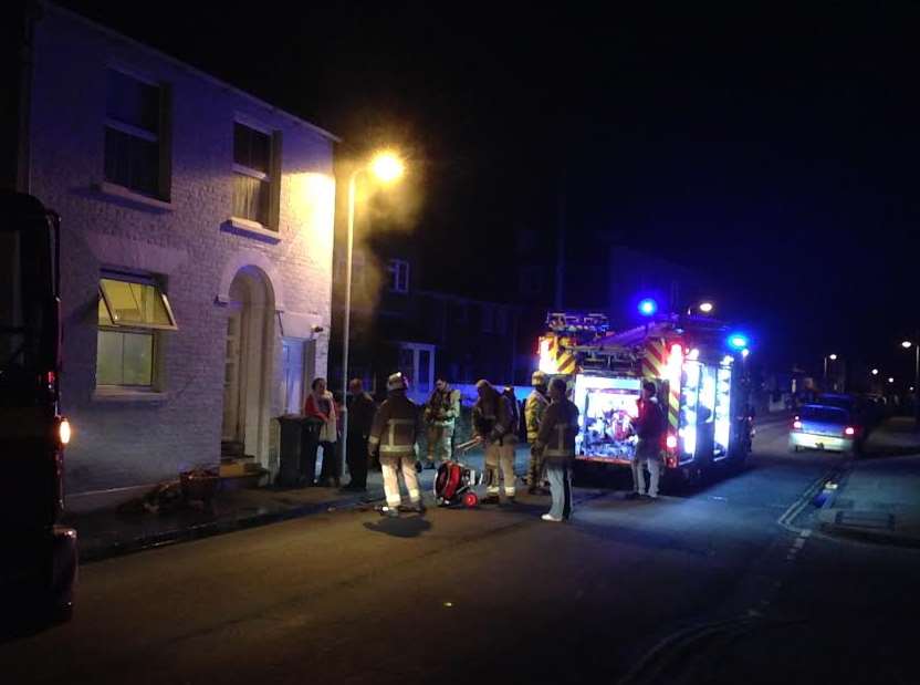 Deal firefighters in College Road. Photo: Alasdair Goulden