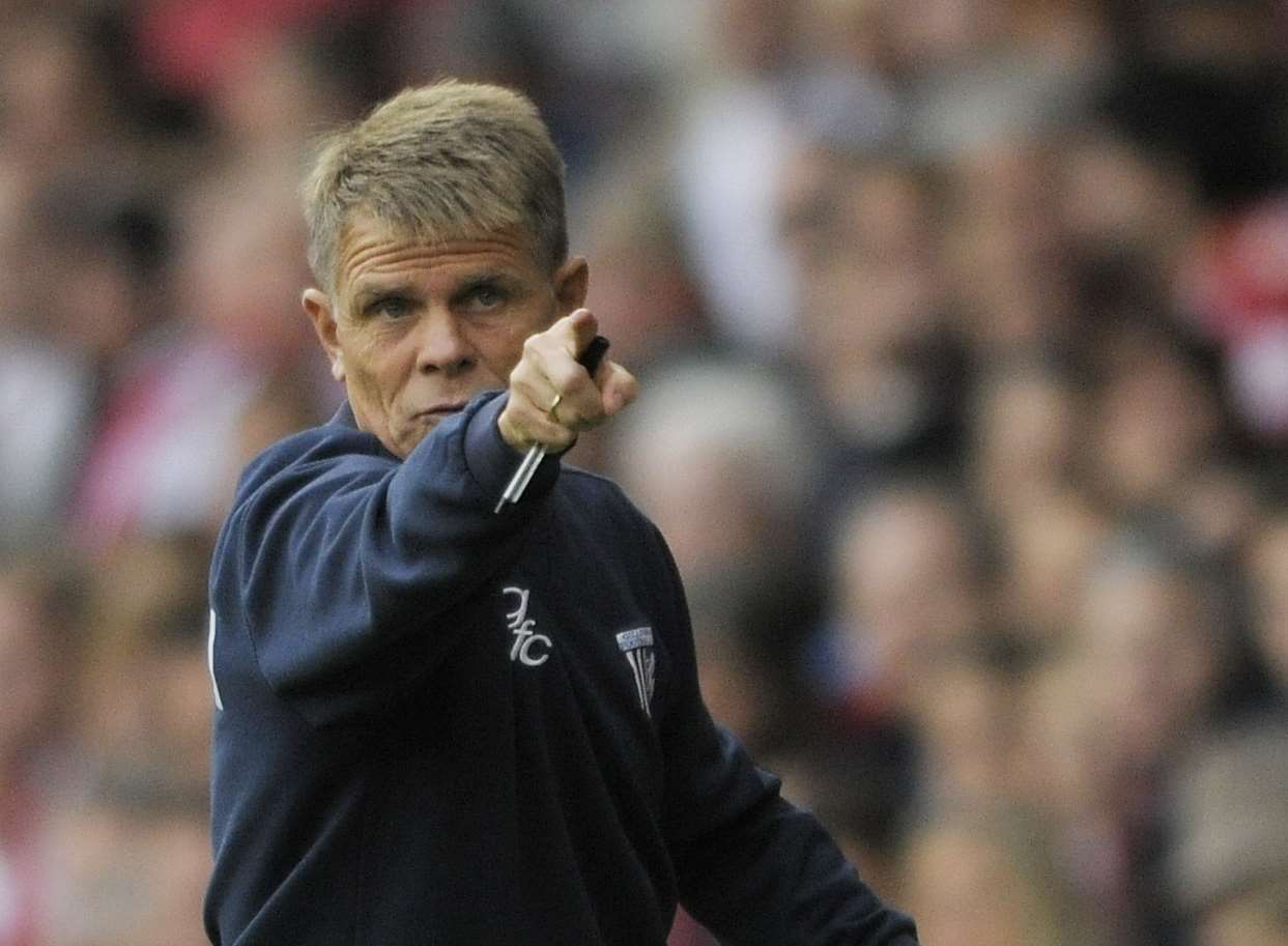 Andy Hessenthaler makes his point from the sidelines