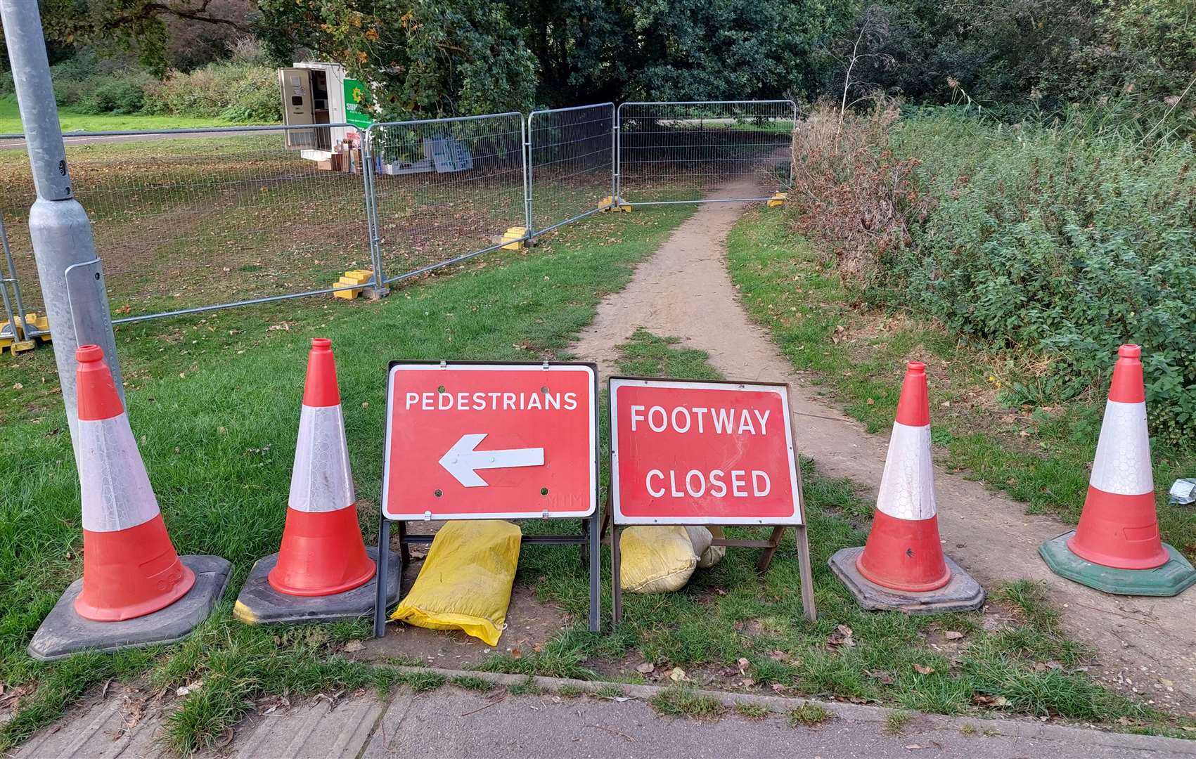 The footpath will be closed until the end of the year