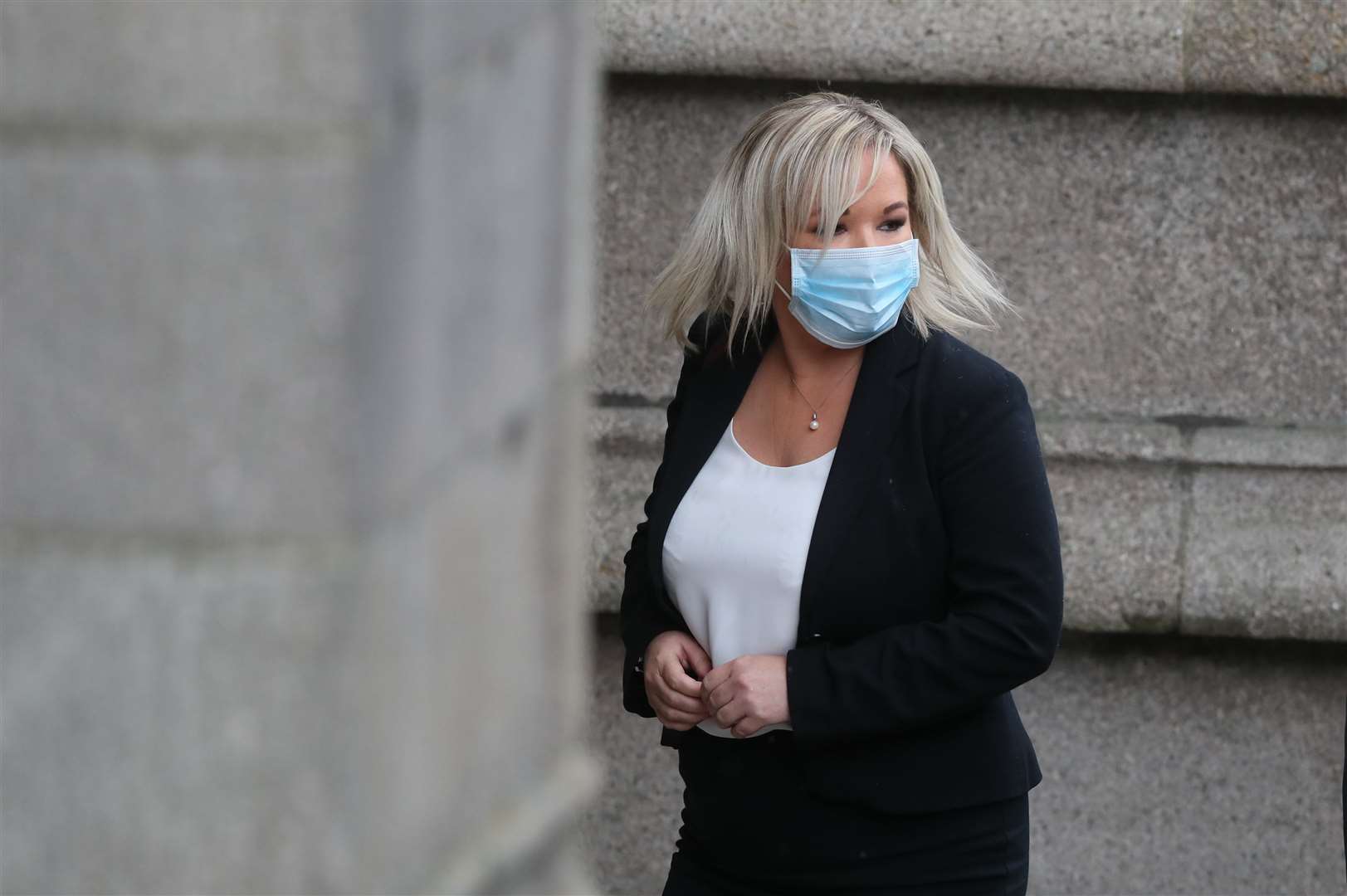 Northern Ireland’s Deputy First Minister Michelle O’Neill arrives at St Eugene’s Cathedral (Brian Lawless/PA)