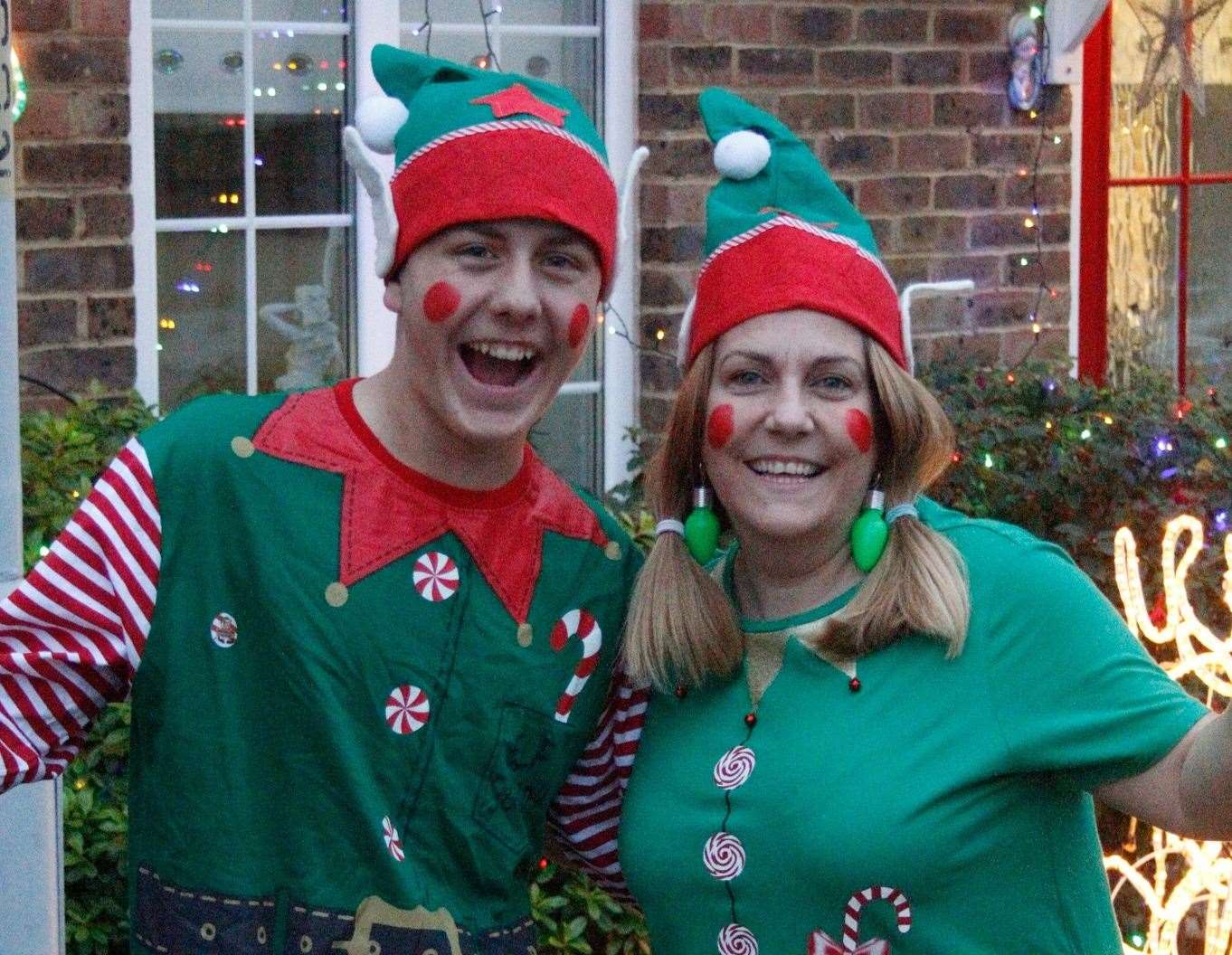 The pair dressed as elves over Christmas