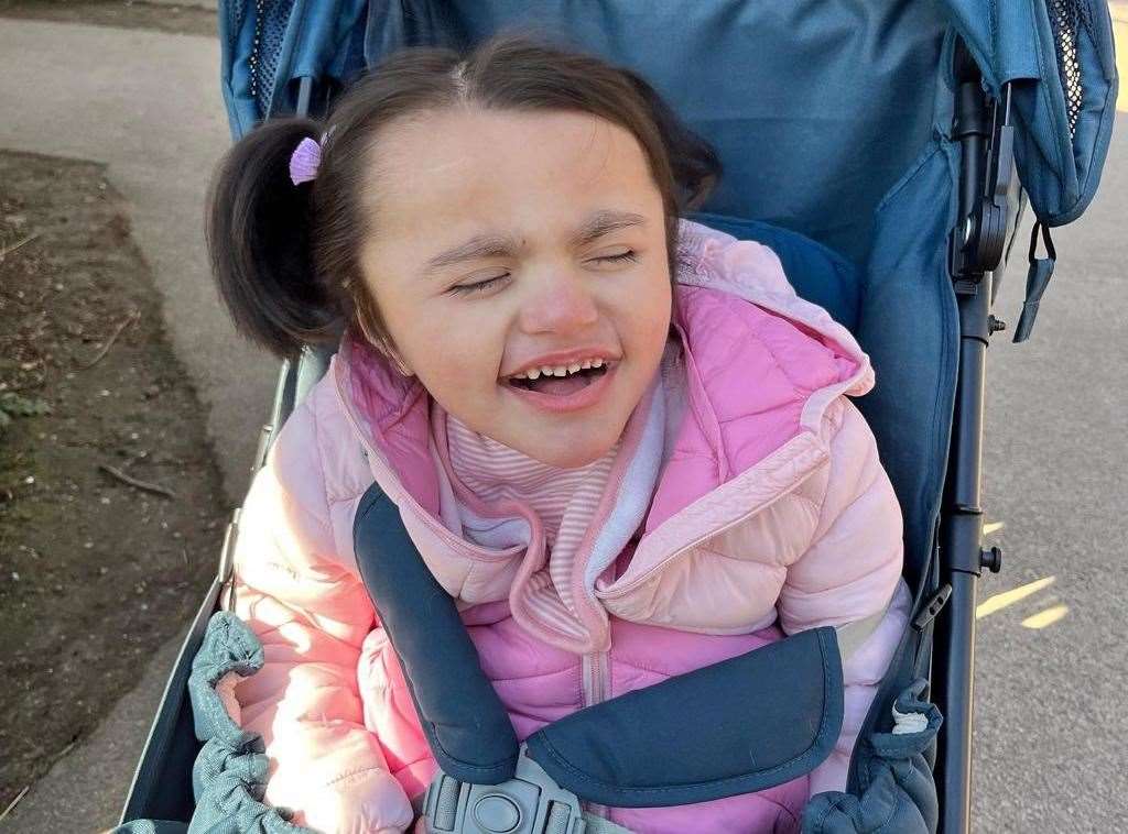 Ella, from Margate, suffers from up to 100 seizures a day. Picture: Sam Gonzalez-Bello